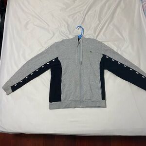 Grey and Black Lacoste Tracksuit